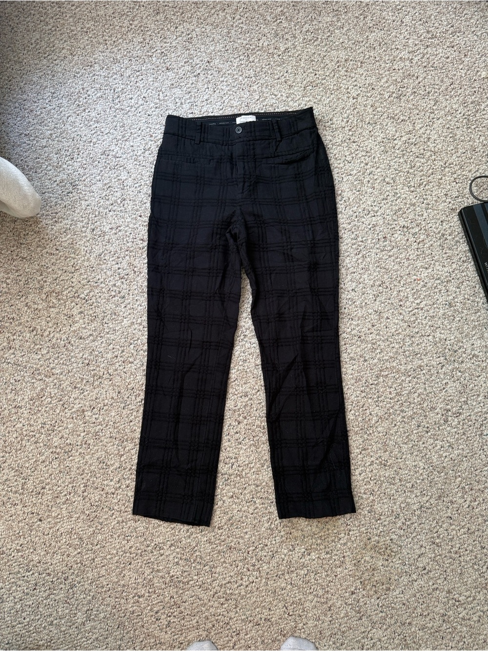 Anthropologie Black Plaid Women’s Dress Pants Size 4